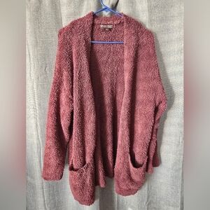 Barefoot Dreams Cozychic So-Cal Cardigan Sweater Sz S/M Dusty Rose